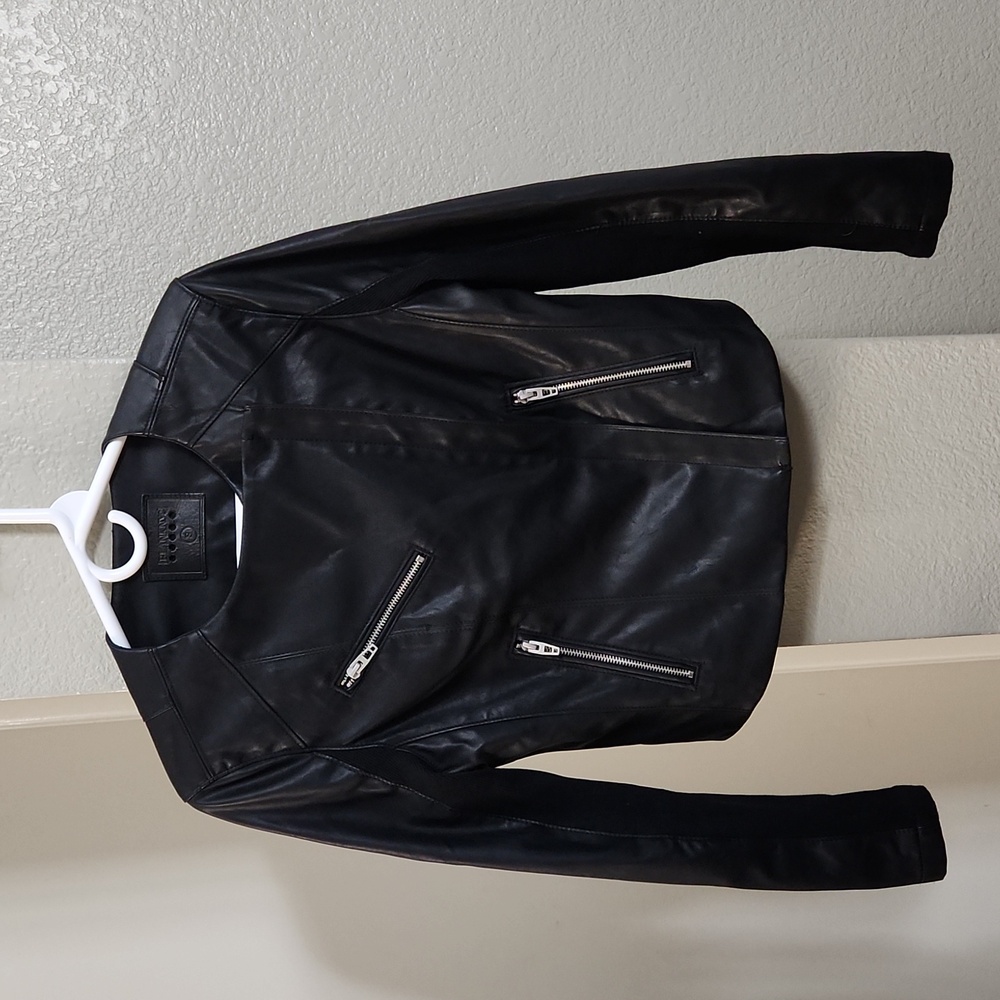 Blank NYC Vegan Leather Black Moto Jacket Size Small - Picture 2 of 8